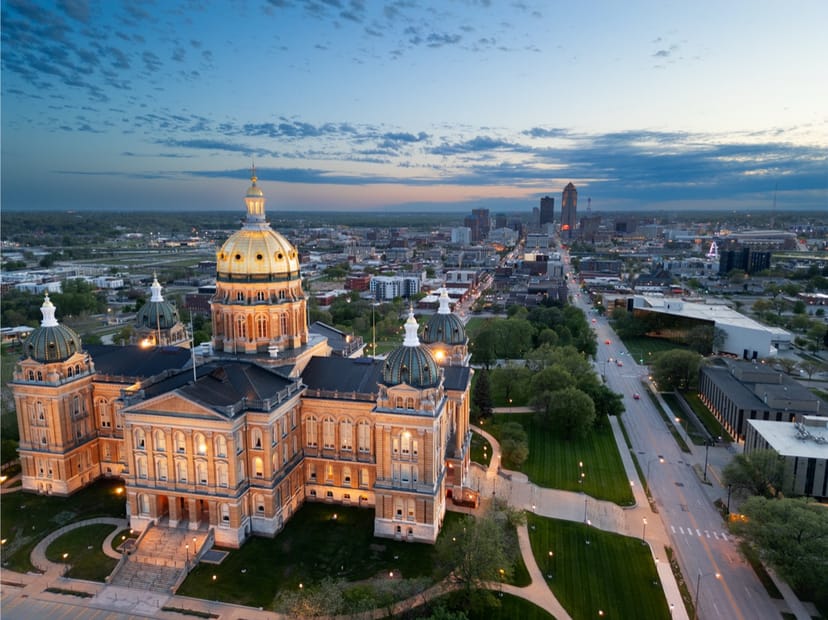 Scenic view of Des Moines, Iowa