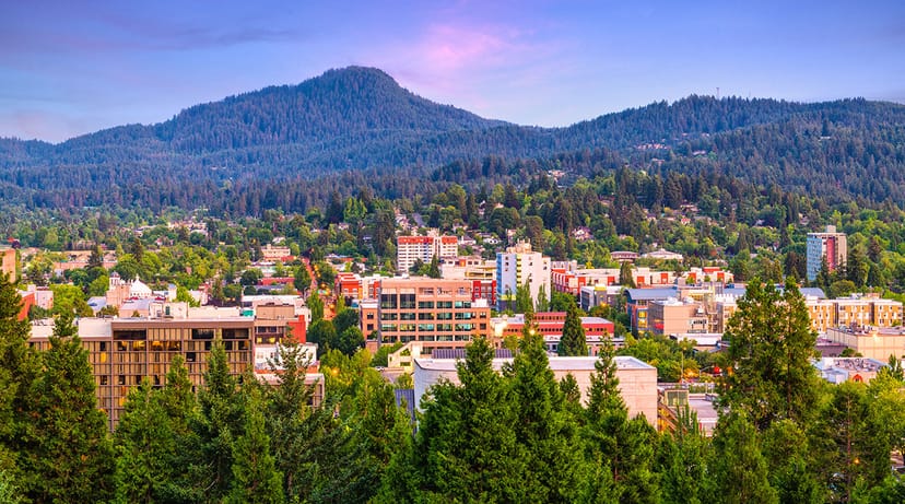 Scenic view of Eugene, Oregon