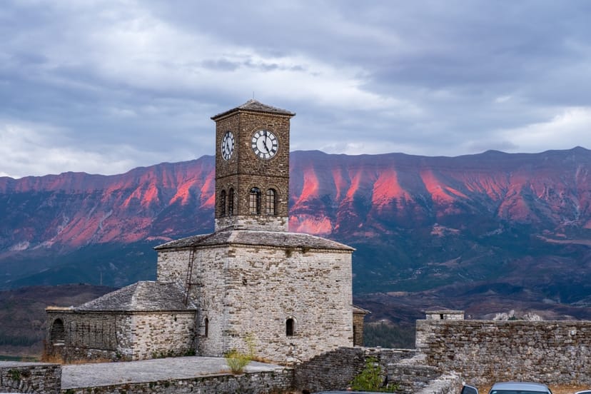 Scenic view of Gjirokaster, Albania
