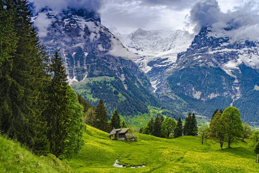 Scenic view of Grindelwald, Switzerland