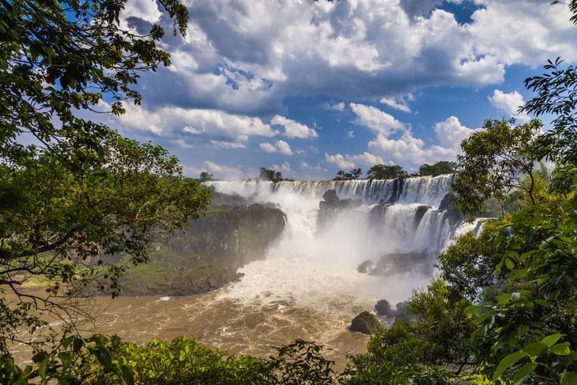 Scenic view of Iguazu Falls, Argentina/Brazil