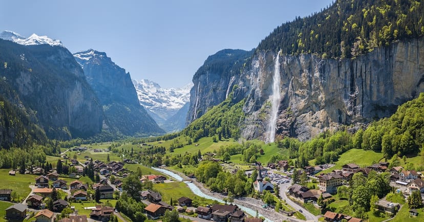 Scenic view of Lauterbrunnen, Switzerland