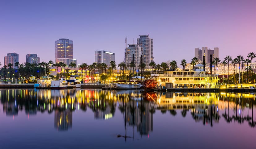 Scenic view of Long Beach, California