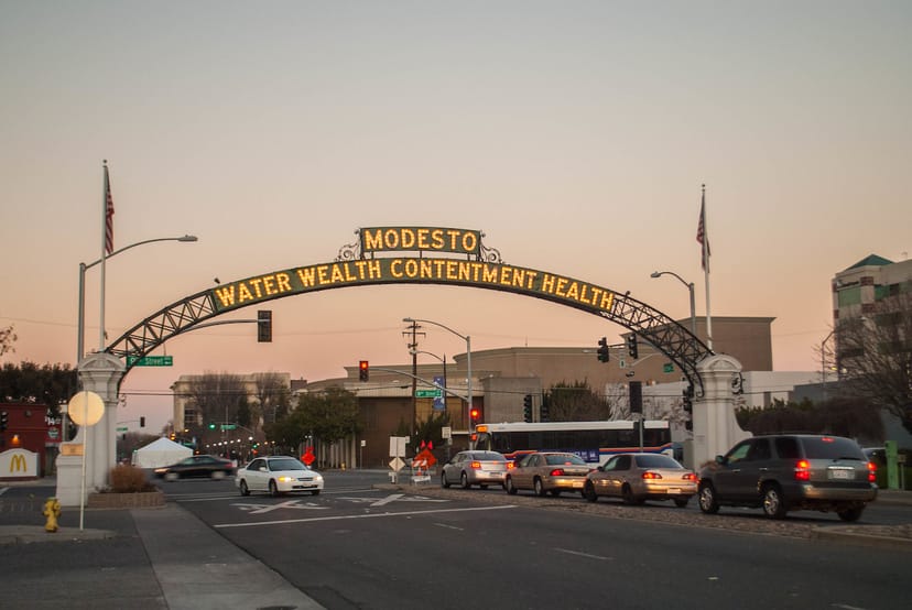 Scenic view of Modesto, California