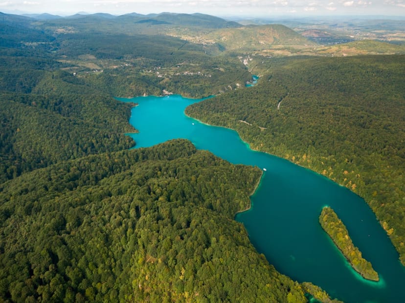 Scenic view of Plitvice Lakes, Croatia