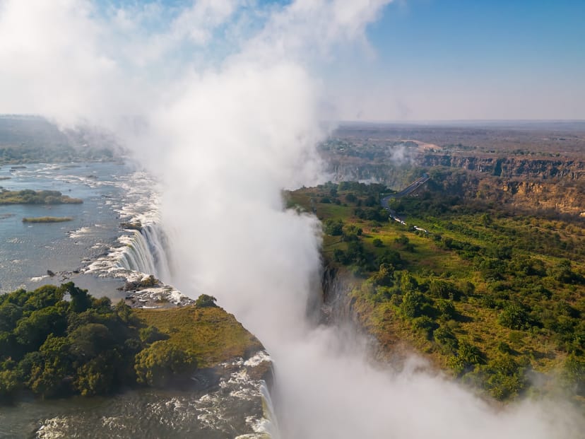 Scenic view of Victoria Falls, Zimbabwe