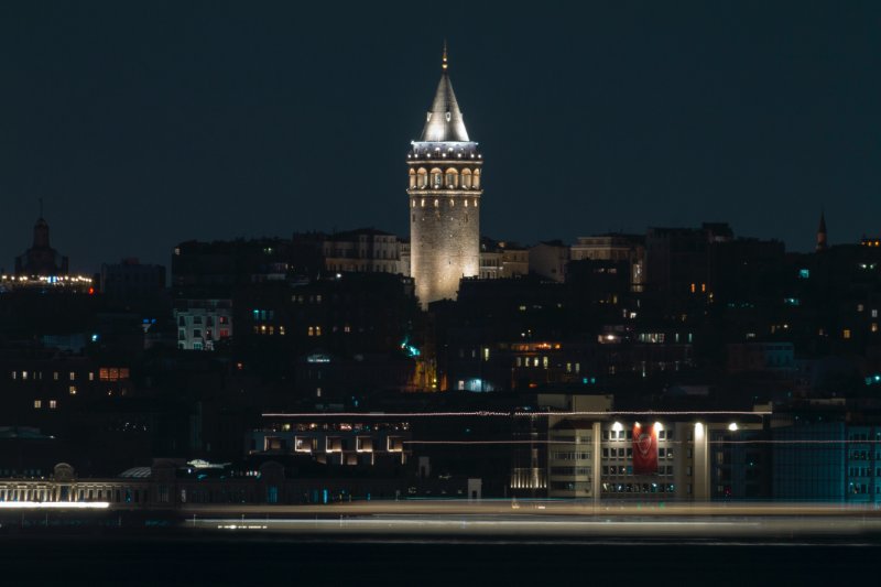Galata Tower at night