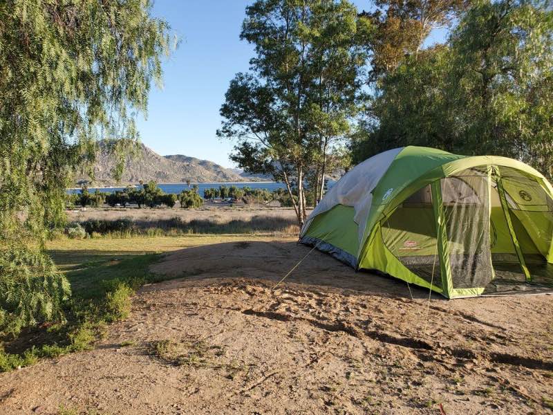 campsite overlooking the Lake Perris State Recreation Area