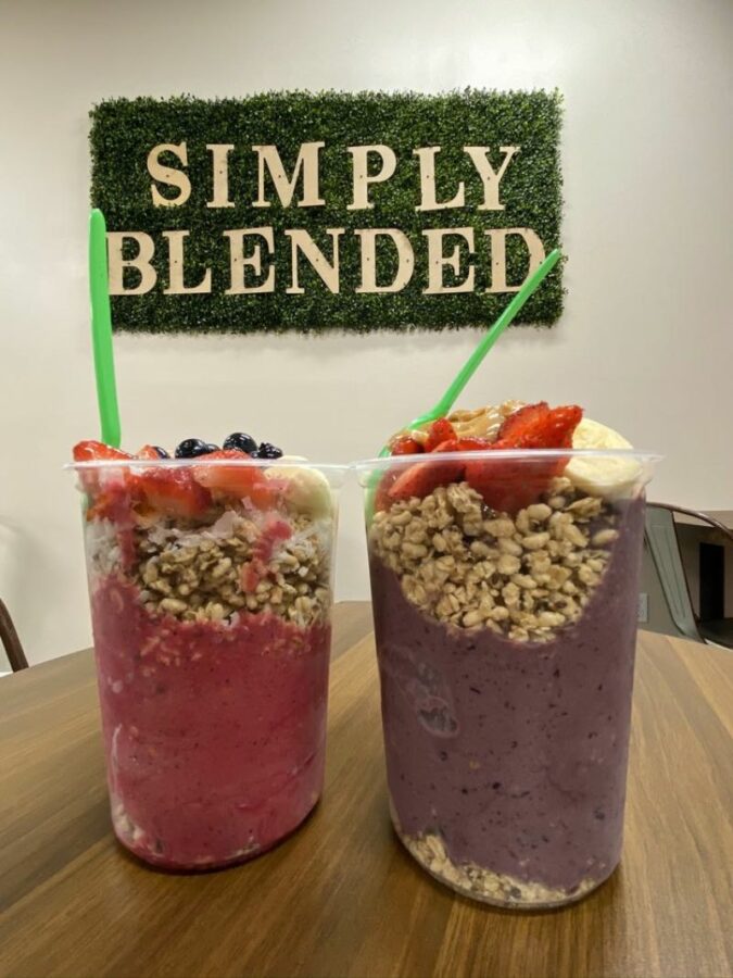 two flavored smoothies