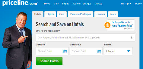 Priceline search page