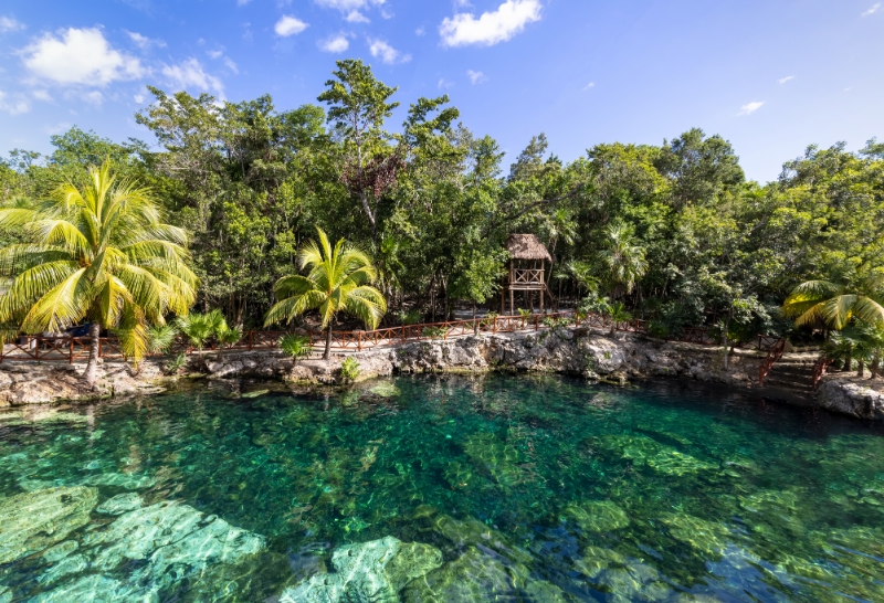 Mexico tourism destination, Cenote Casa Tortuga near Tulum and Playa Del Carmen