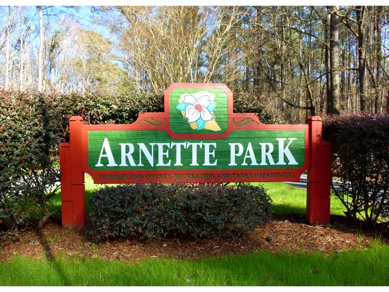 Arnette Park Sign, Fayetteville, North Carolina, USA,