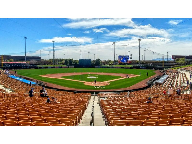 Camelback Ranch, a state-of-the-art facility with a beautiful ballpark, practice fields, and fan amenities