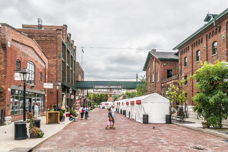 Distillery District (former Gooderham and Worts Distillery) - historic and entertainment precinct. It contains numerous cafes, restaurants and shops