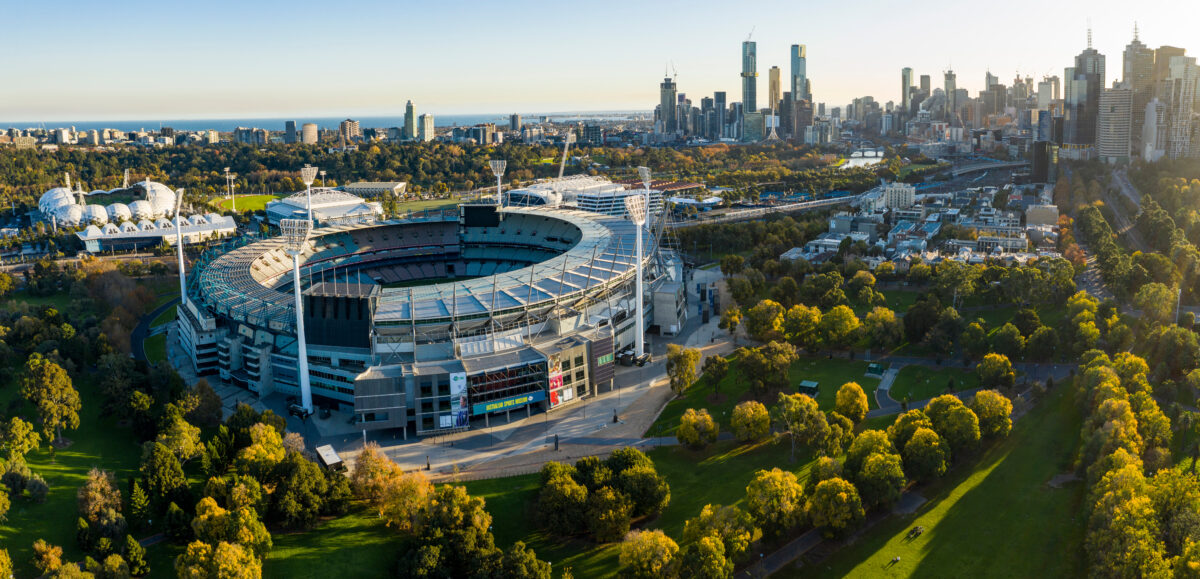 Aerial view of the famous Melbourne Cricket Ground stadium
