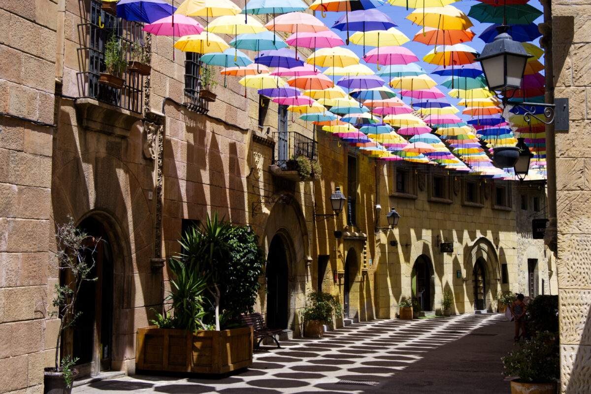 Barcelona - Umbrella Street in Poble Espanyol