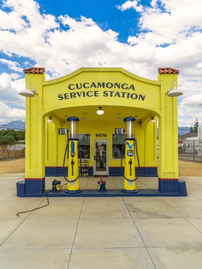 Restored to its former glory, the Cucamonga Service Station is a tribute to the iconic Route 66.