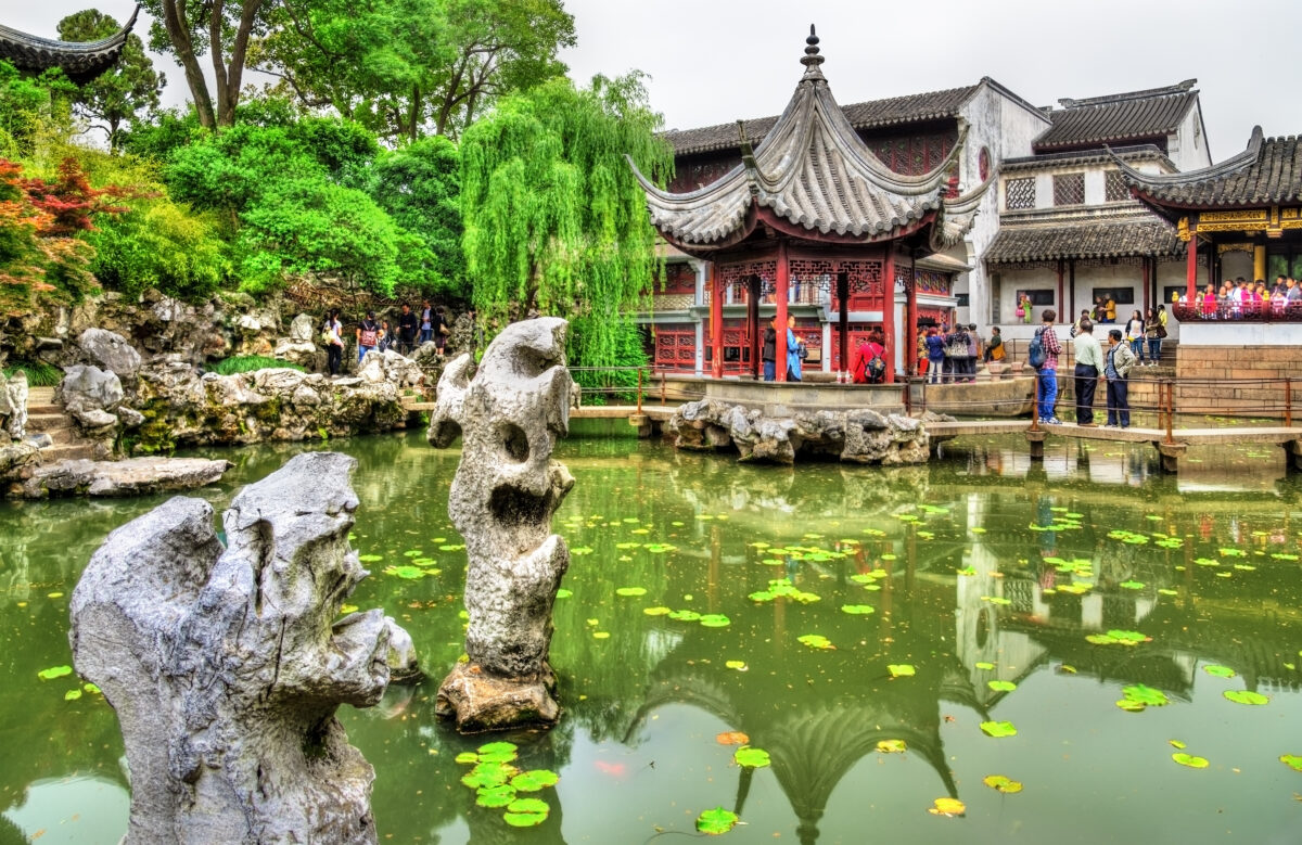 The Lion Grove Garden, a UNESCO heritage site in China