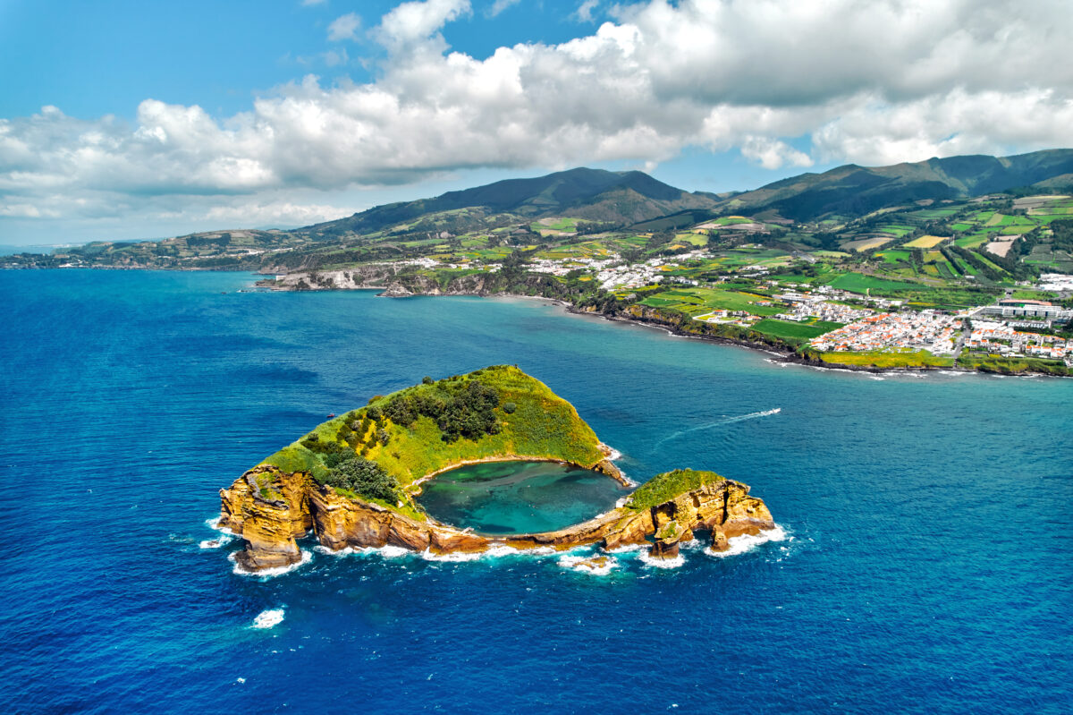 Sao Miguel island, Azores, Portugal. Heart carved by nature.