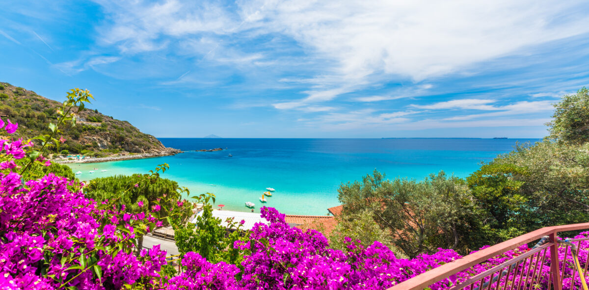 Landscape with Cavoli beach of Elba island, Tuscany, Italy, one of the best beaches in Italy.