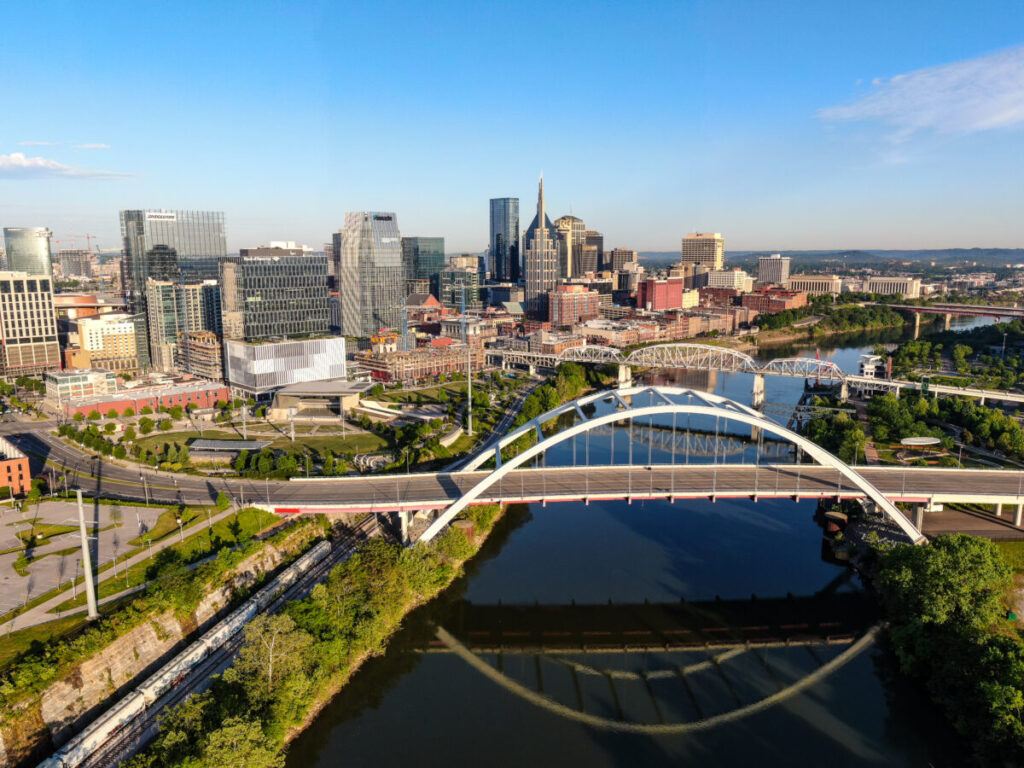 Aerial view of Downtown Nashville, Tennessee