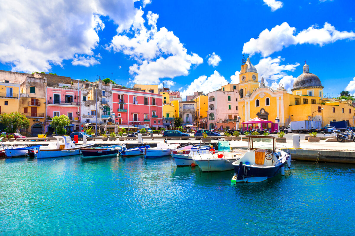 Island of Procida, Italy. One of the tourist attractions in Italy.