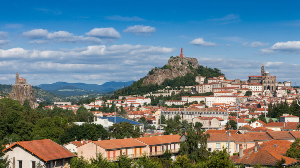 Panoramic view of Le Puy-en-Velay in France