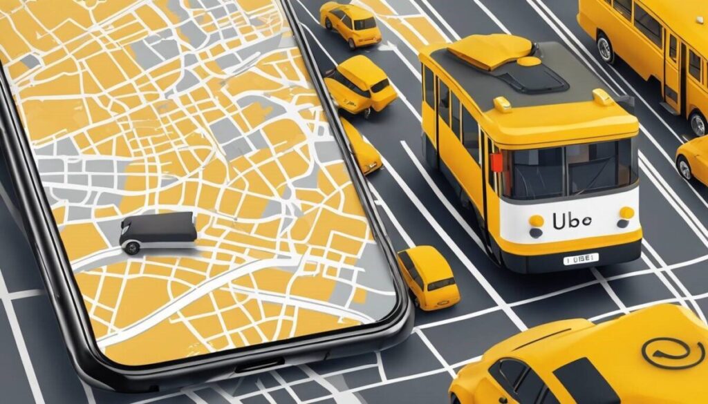 Illustration of an Uber bus in Lisbon