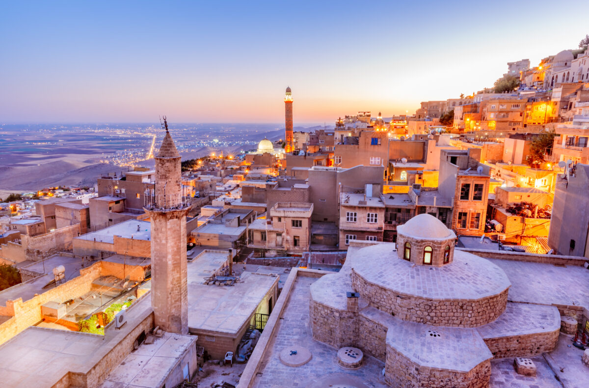 Sunrise landscape view of old Mardin city one of the best places to visit in Turkey
