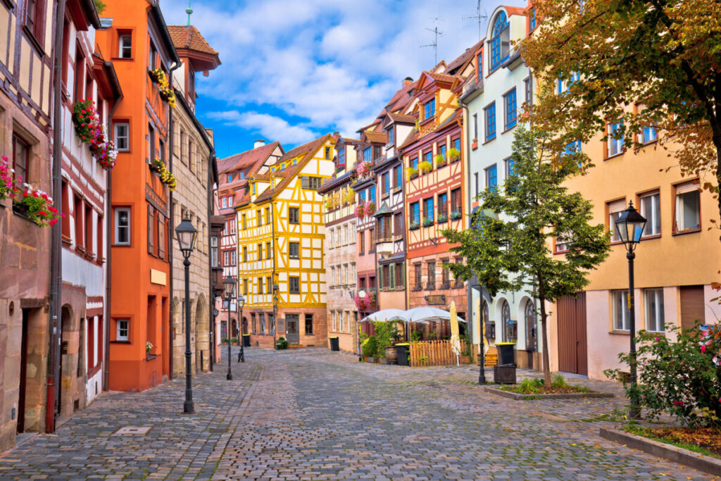 Old town houses in Nuremberg, Germany.