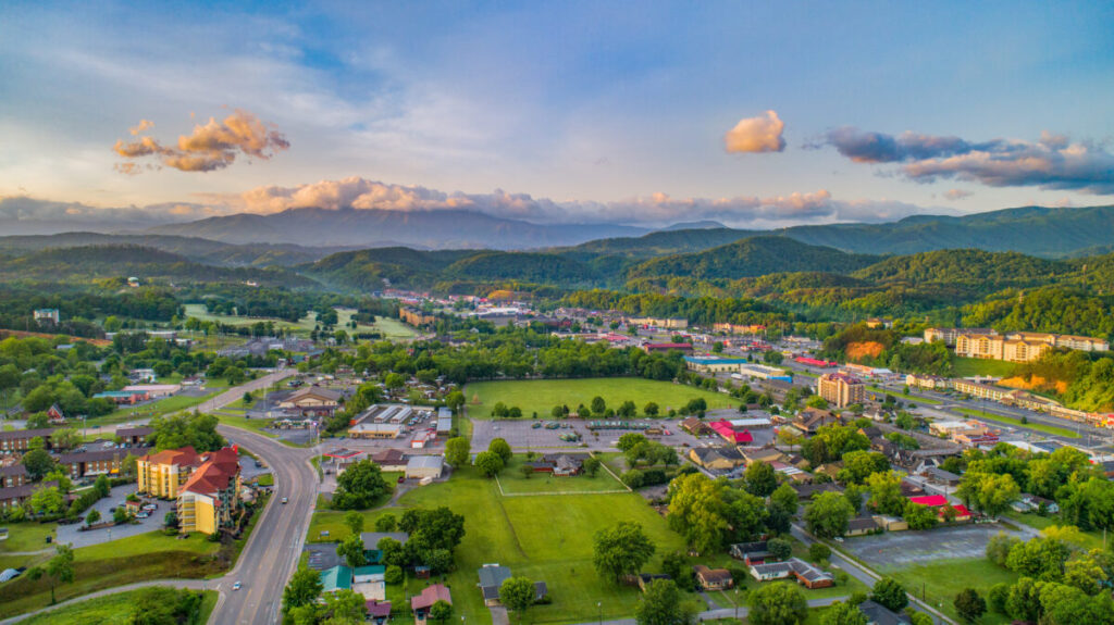 Aerial view of  Pigeon Forge, Tennessee Neighborhood