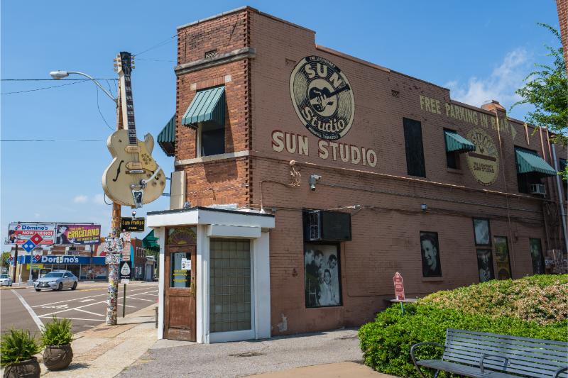 Historic Sun Studio on Union Avenue on September 1, 2021 in Memphis, Tennessee, USA