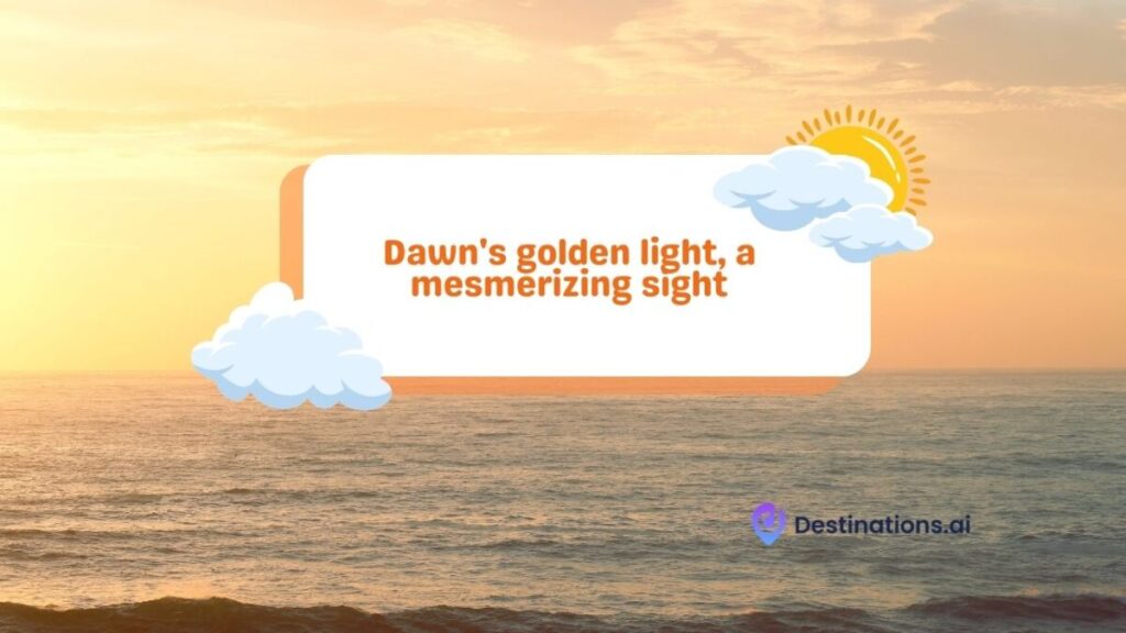 Dawn's Golden Light Caption