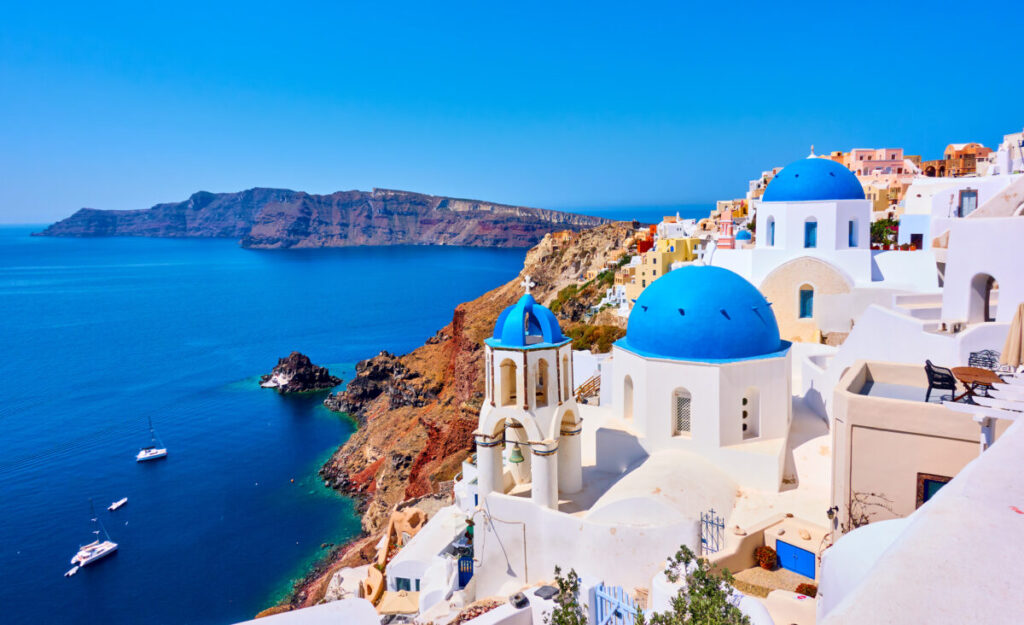 Navigating Santorini is a breeze as visitors choose between local taxis, buses, or rental cars.