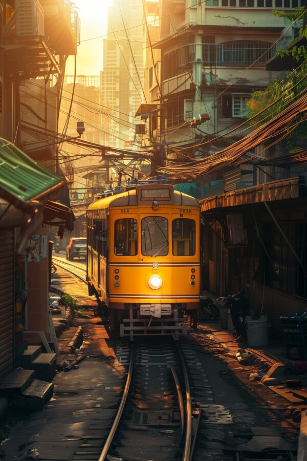 Training Running Through Bangkok Old City