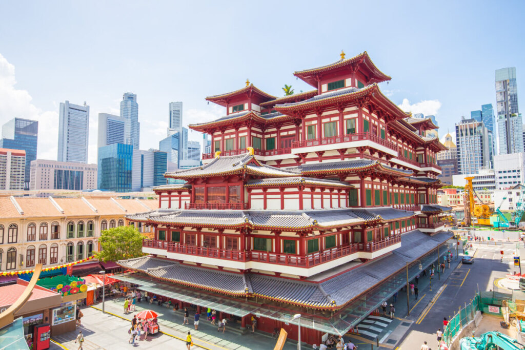 Buddha Tooth Relic Temple exterior of Singapore