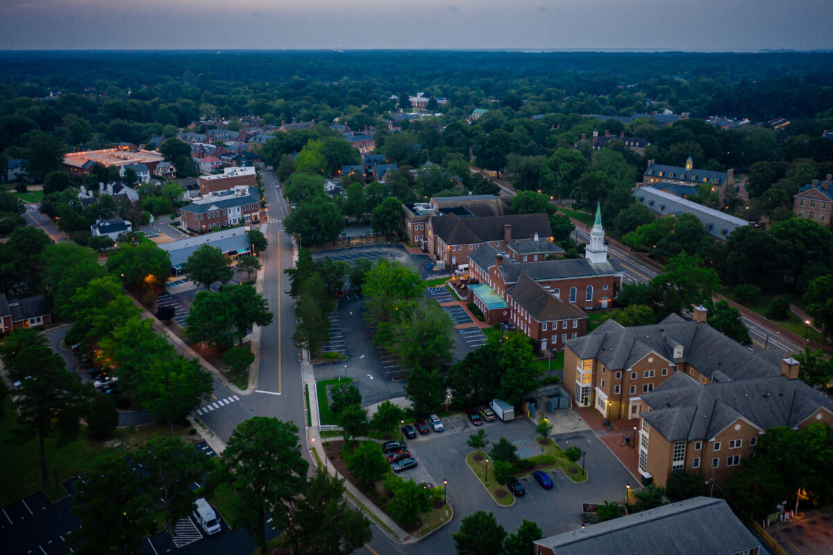 Aerial of Williamsburg Virginia