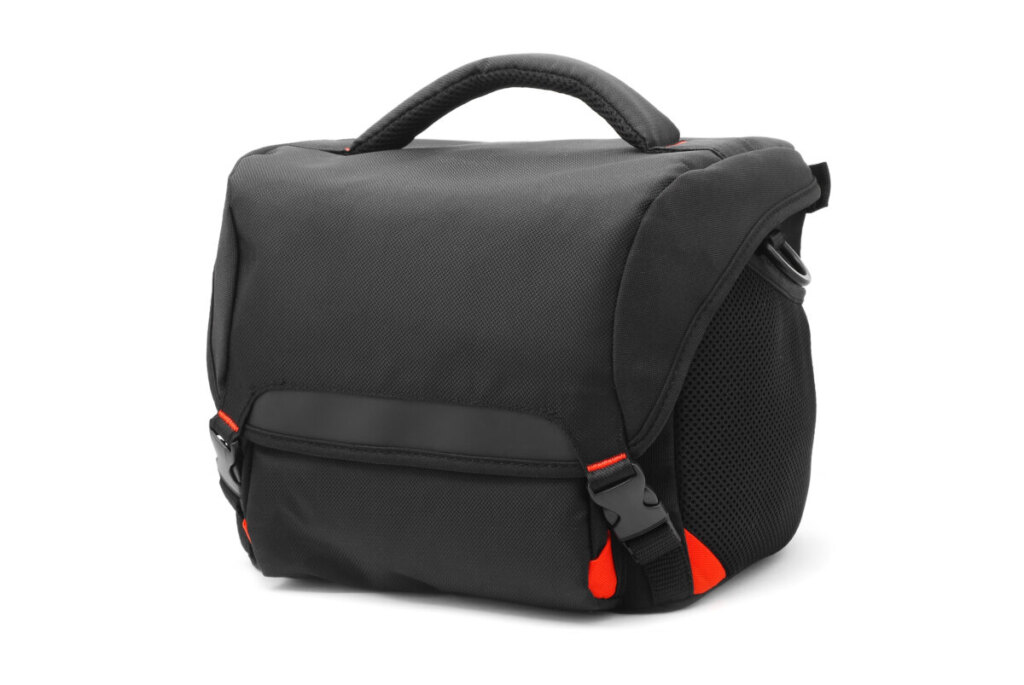 Soft-shell camera bag in black
