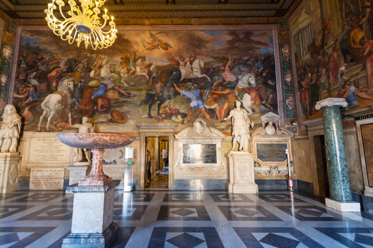 Interior of Capitoline Museums in Palazzo dei Conservatori (Palace of the Conservators) in Rome city. 