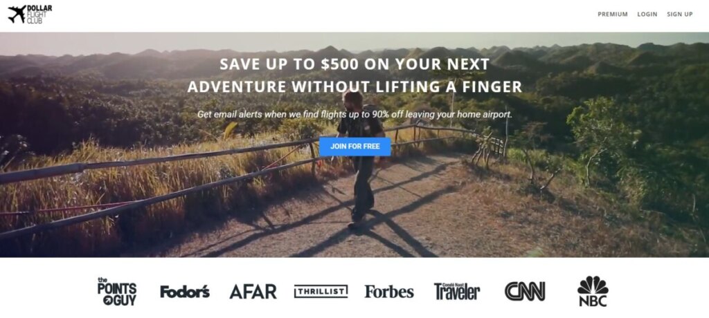 Dollar Flight Club Landing Page