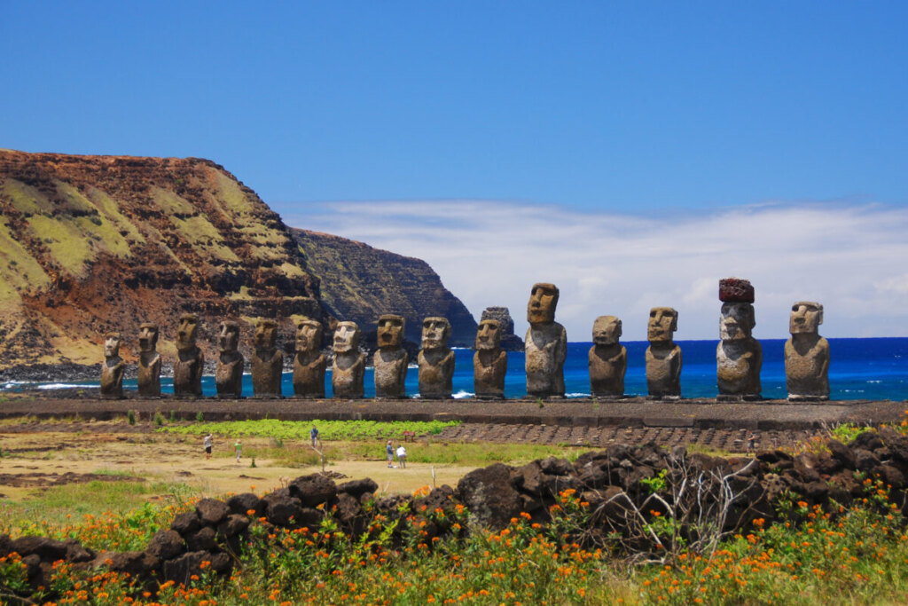 Ahu Tongariki in Easter Island, Chile