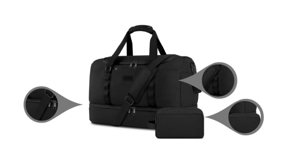 Multiple compartments of ETRONIK Travel Bag for Men Women Duffle Bag
