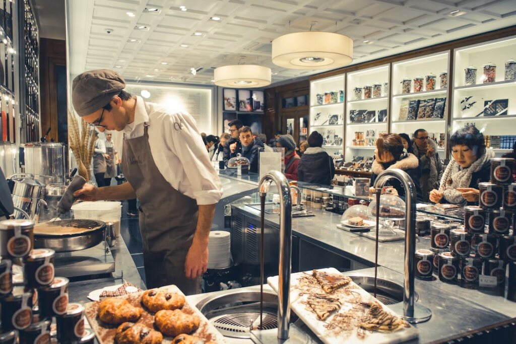 Tourist in a food hub