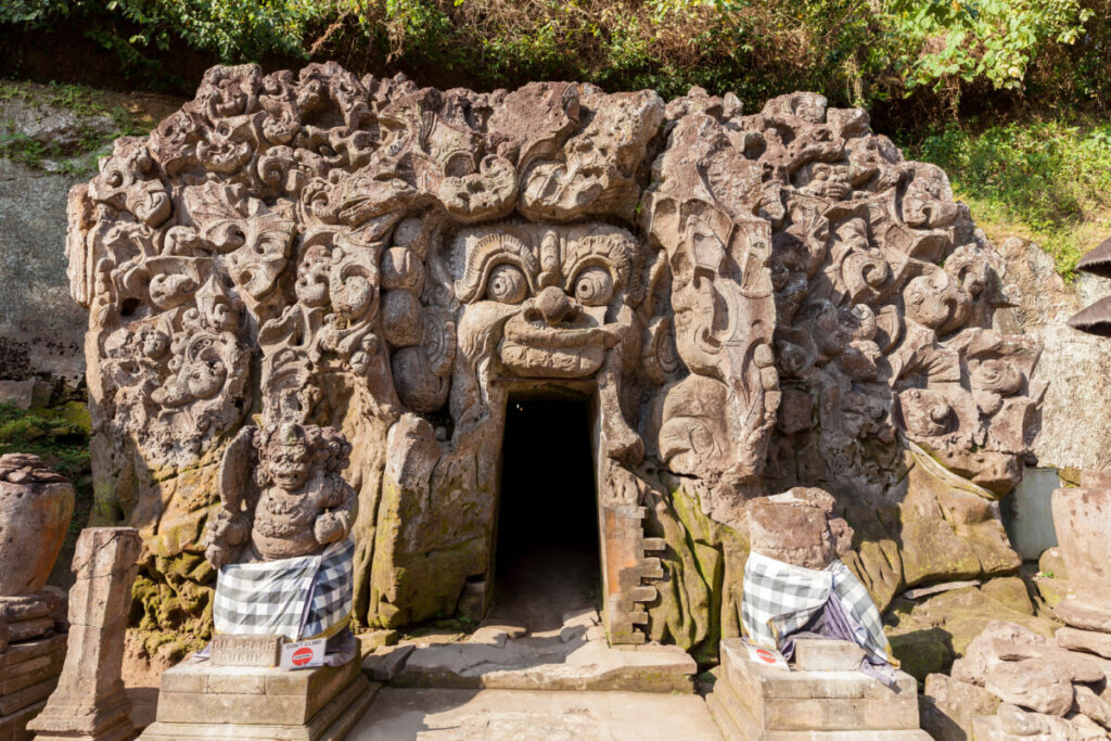 Entrance of Goa Gajah in Indonesia