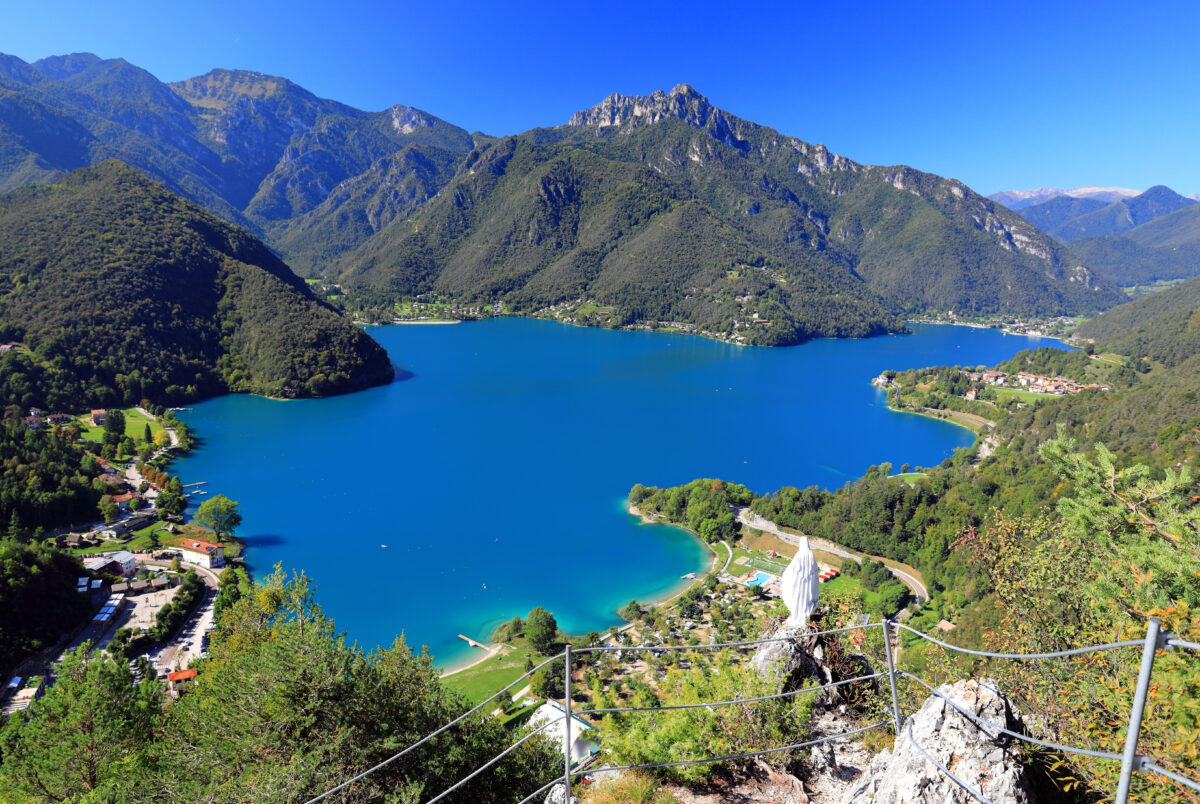 The beautiful Lake Ledro in Trentino. Northern Italy, Europe.