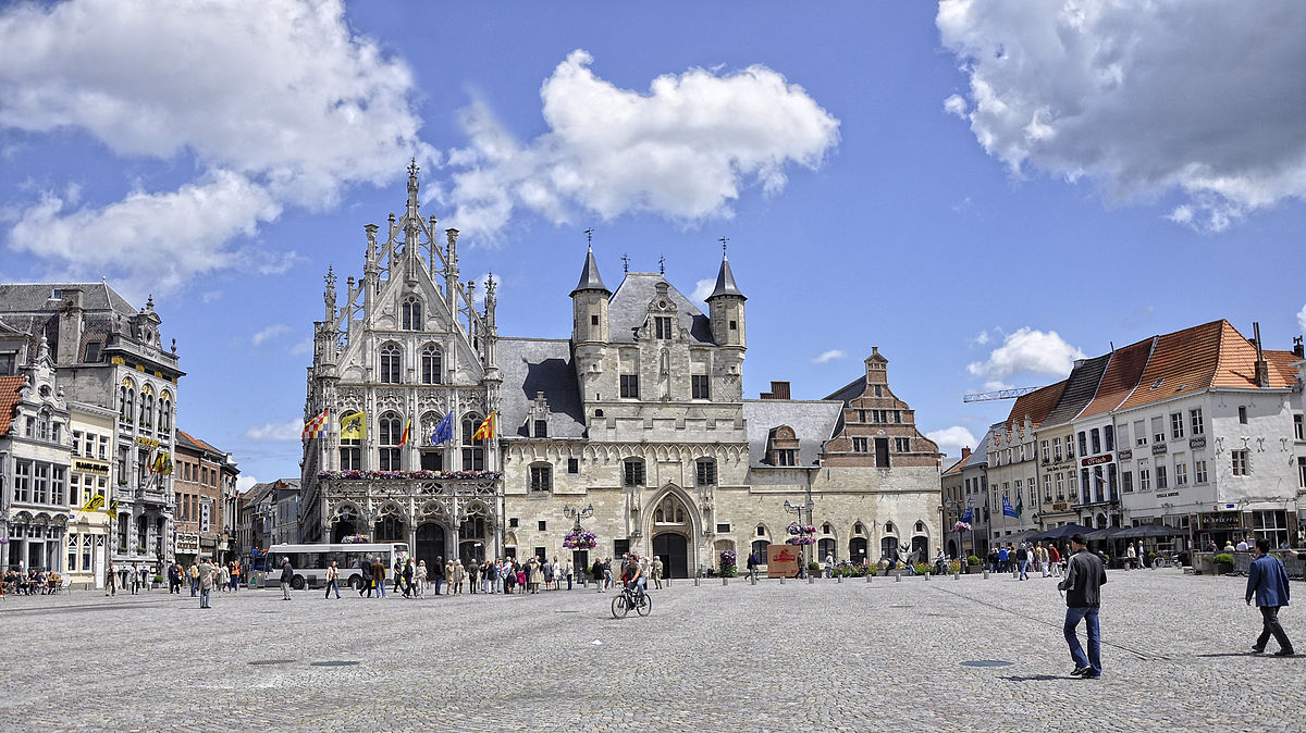 The Grote Markt and the town hall of Mechelen, Belgium