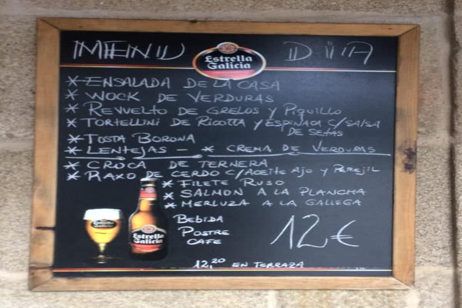 menú del día
