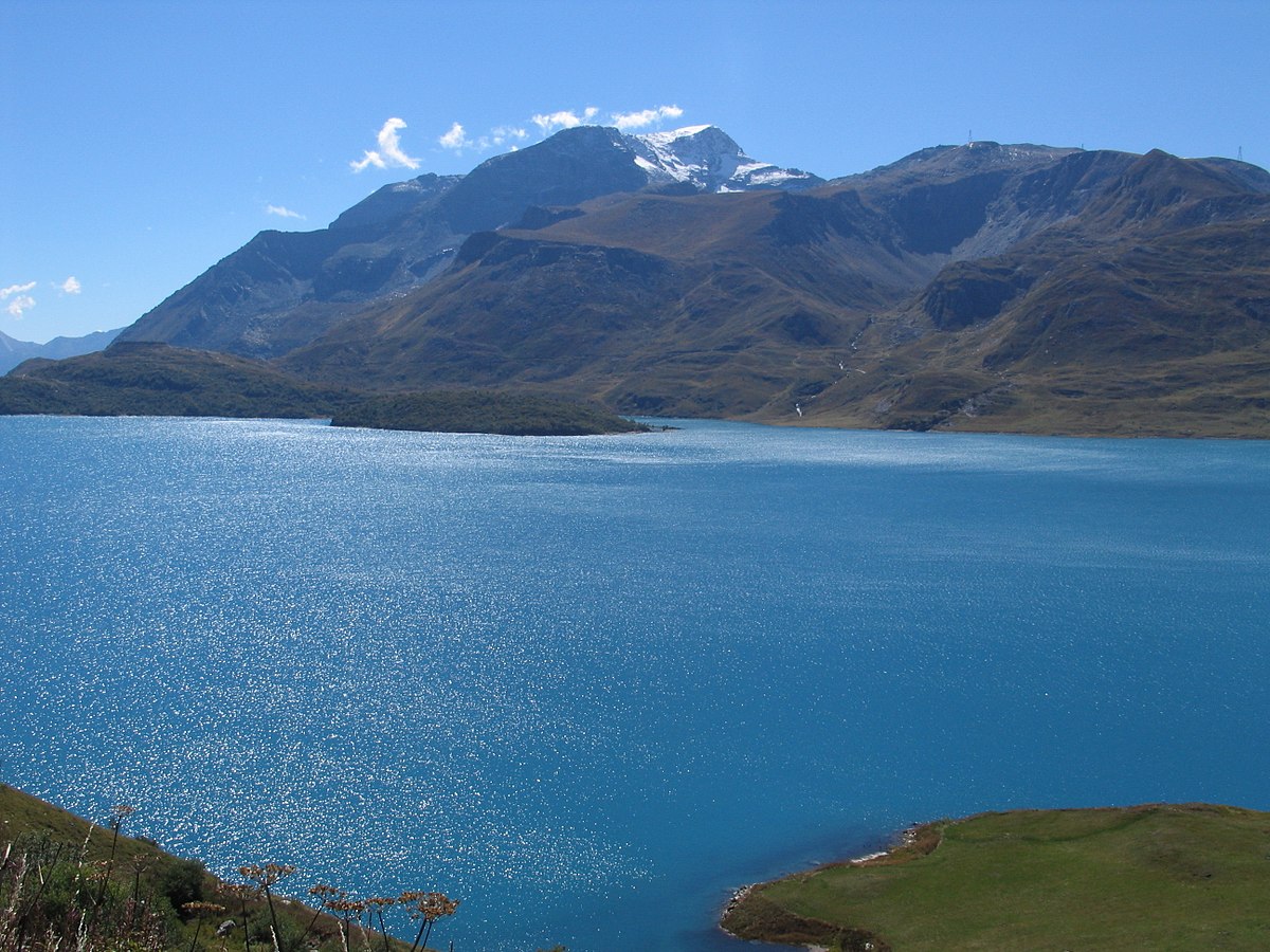 Col du Mont Cenis with reservoir, Alpine pass France