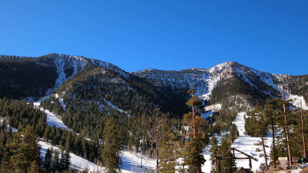 Mt Charleston snowly mountain view in Clark County, Nevada