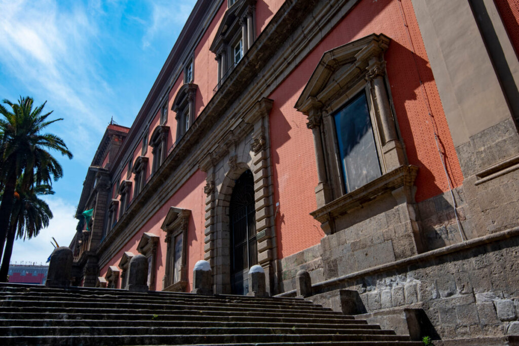 Exterior of the Museo Archeologico Nazionale di Napoli in Naples, Italy